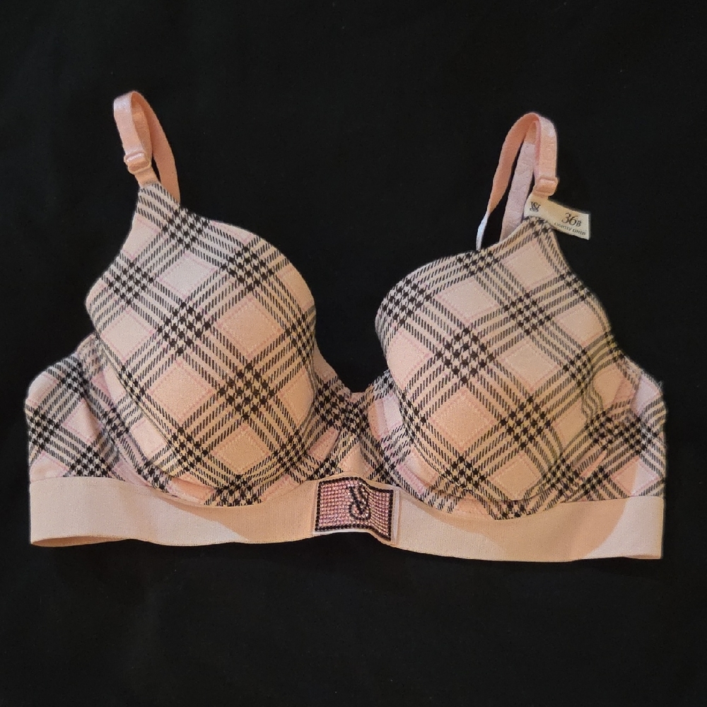 Victoria's Secret Pink and Black Plaid Bra